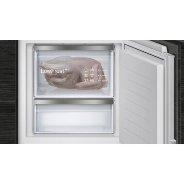 Siemens ki87fpfe0, iQ700, built-in fridge-freezer with freezer section below, 177.2 x 55.8 cm, flat hinge