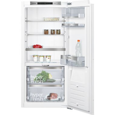 Siemens ki41fade0, iQ700, built-in refrigerator, 122.5 x 56 cm, flat hinge with soft-close drawer