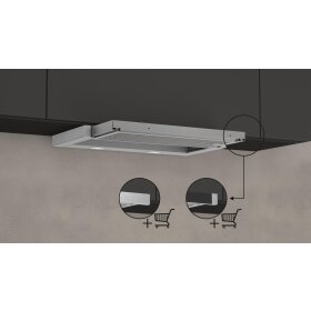 neff d46ed22x1, n 50, flat screen hood, 60 cm, silver metallic