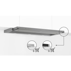 neff d49ed22x1, n 50, flat screen hood, 90 cm, silver metallic