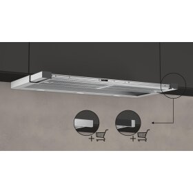 neff d49ml54x1, n 70, flat screen hood, 90 cm, stainless steel