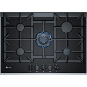 neff t27ta69n0d, n 90, gas hob, 75 cm, glass ceramic, black
