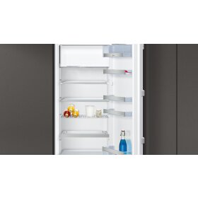 neff ki2526de0, n 70, built-in refrigerator with freezer compartment, 140 x 56 cm, flat hinge with soft closing drawer