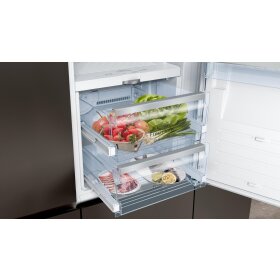 neff ki8416de0, n 90, refrigerator, 122.5 x 56 cm, flat hinge with soft closing drawer