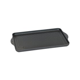 Eurolux cast iron griddle full grooved 43 x 28 x 2.5 cm...