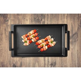 Eurolux cast iron teppanyaki plate with handles 41 x 24 x 2.5 cm induction